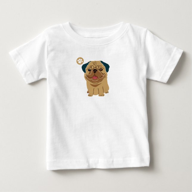Pug Tass T Shirt (Framsida)