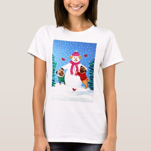 Pug Te Shirt Tee (Framsida)