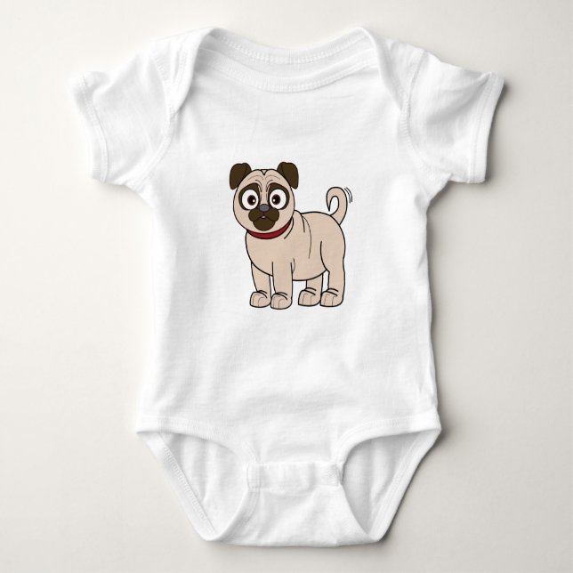 Pug Tecknad Tee (Framsida)