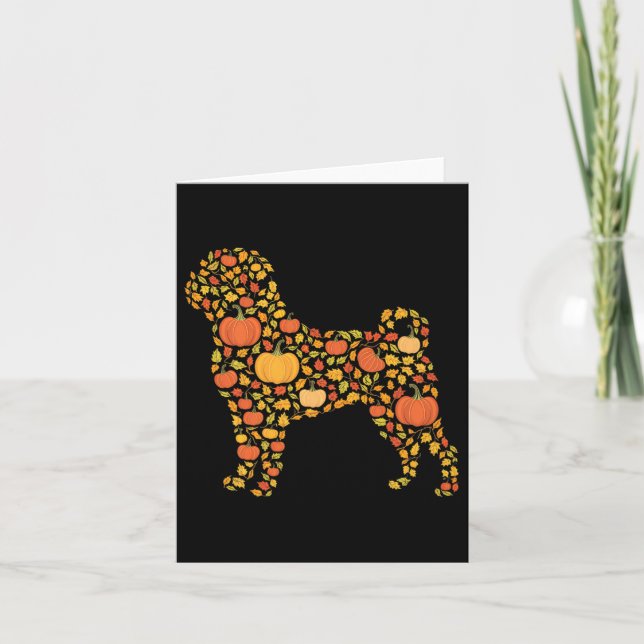 Pug Thanksgiving Hund älskare Fall Coffee Pumpkin  Kort (Framsida)