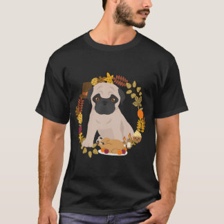 Pug Thanksgivingkrans - Glad Thanksgiving Pug - T Shirt
