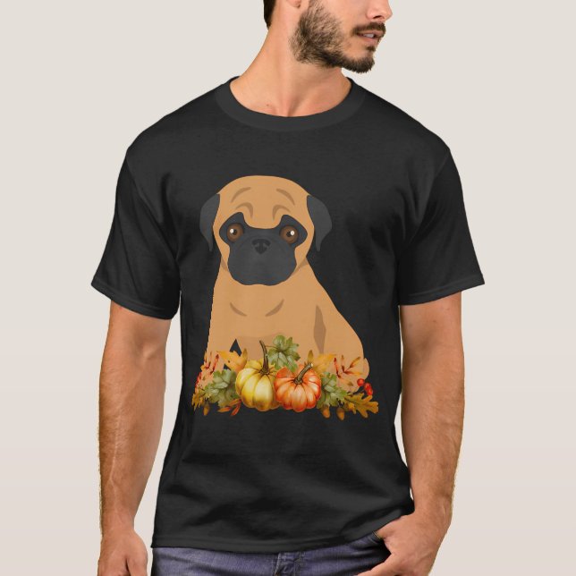 Pug Thanksgivingkrans - Glad Thanksgiving Pug - T Shirt (Framsida)