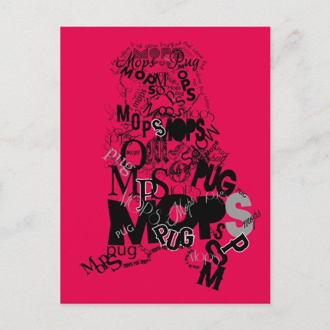 Pug tillverkad av Typ Vykort (Framsida)