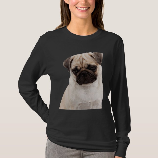 Pug Tittar klassiskt T-Shirt 964 (Framsida)