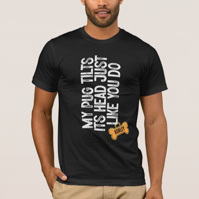 Pug Tlits huvud som du. T Shirt (Framsida)