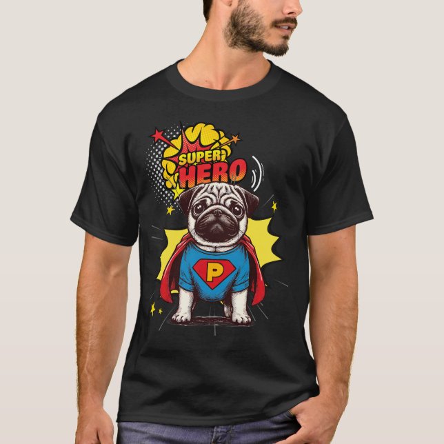 Pug Toppen Hero T Shirt (Framsida)