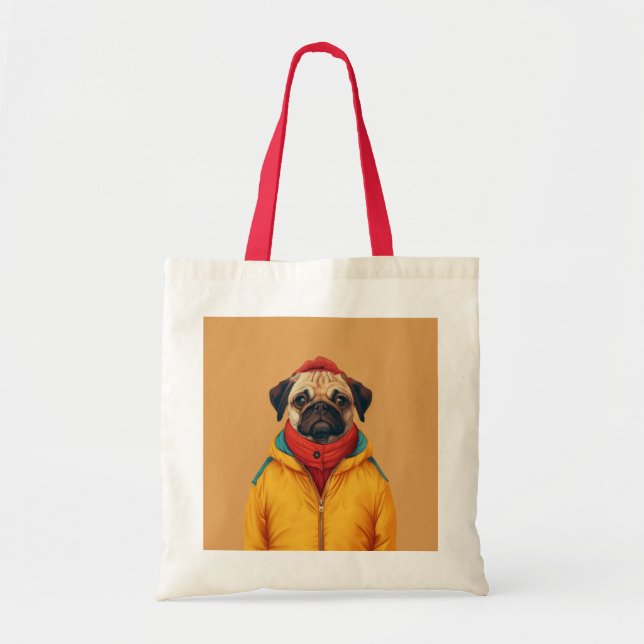 Pug Tote bag Tygkasse (Framsidan)