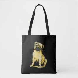 Pug Tote Bag Tygkasse