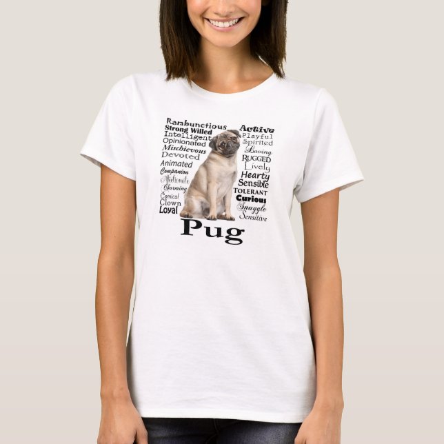 Pug Traits T-Shirt (Framsida)