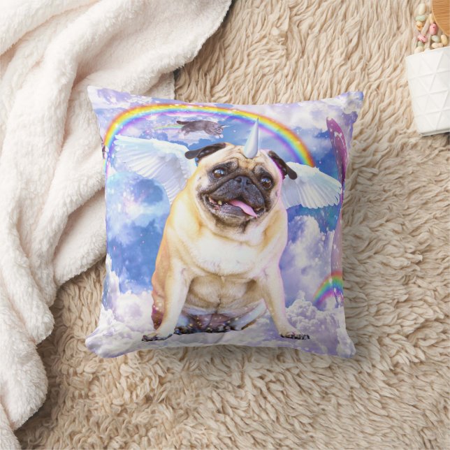 Pug Unicorn - Cute pugicorn Kudde (Filt)