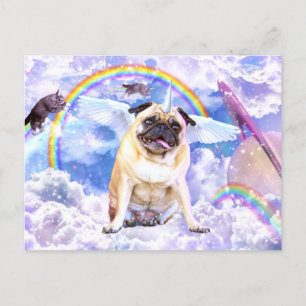 Pug Unicorn - Cute pugicorn Vykort