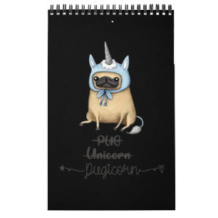 Pug Unicorn med PUGICORN Kalender