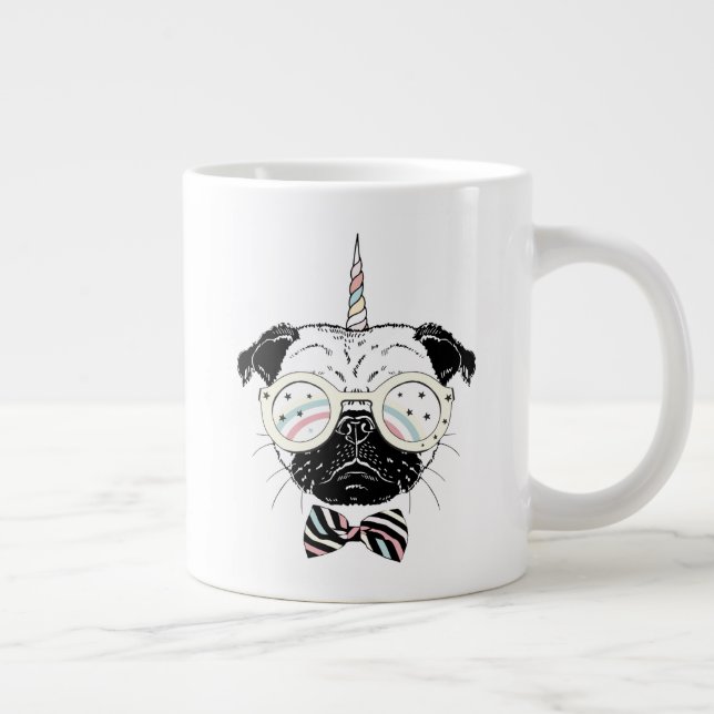 Pug Unicorn| Unik Jumbo Mugg (Höger)
