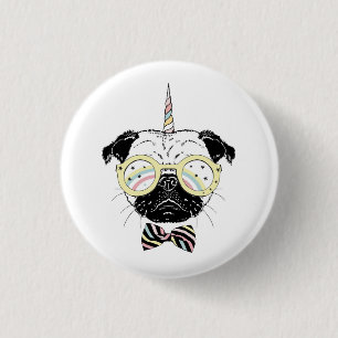 Pug Unicorn  Unik Knapp