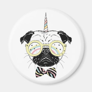 Pug Unicorn Unik Magnet
