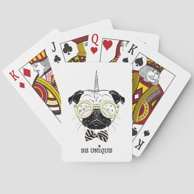 Pug Unicorn | Var unik Casinokort (Baksidan)