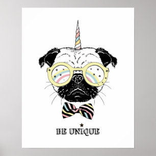 Pug Unicorn   Var unik Poster