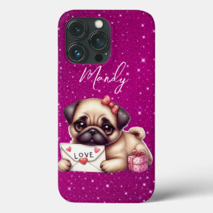 Pug Valentine Day Personlig Pug Puppy Kärlek