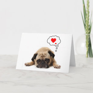 Pug Valentine Helgkort