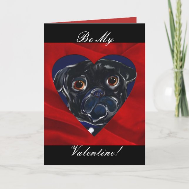Pug Valentine Helgkort (Framsida)