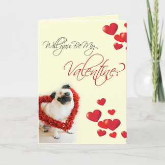 Pug Valentine Helgkort