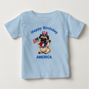 Pug-valp (2g) Patriotisk barn T-shirt