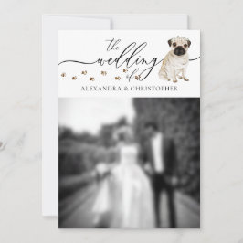 Pug-valp Bröllopsfoto Inbjudningar
