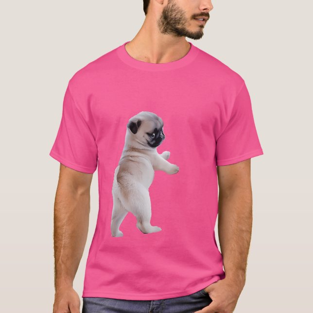 Pug Valp T Shirt (Framsida)