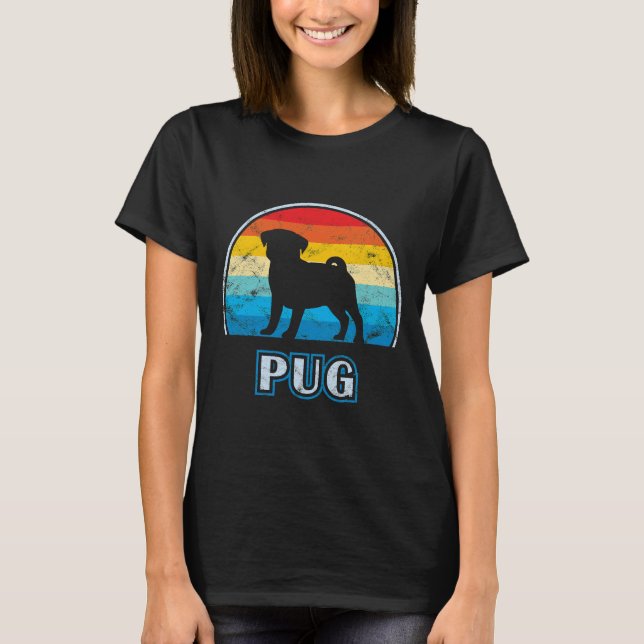 Pug Vintage Design Hund Classic T-Shirt 492 (Framsida)
