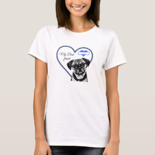 Pug Wear Glasses Heart Anpassade Hund SEG T Shirt