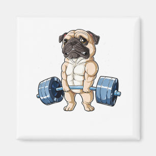 Pug Weightlift Funny Deadlift Manar Fitness Gym Magnet