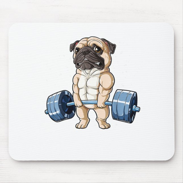 Pug Weightlift Funny Deadlift Manar Fitness Gym Musmatta (Framsidan)