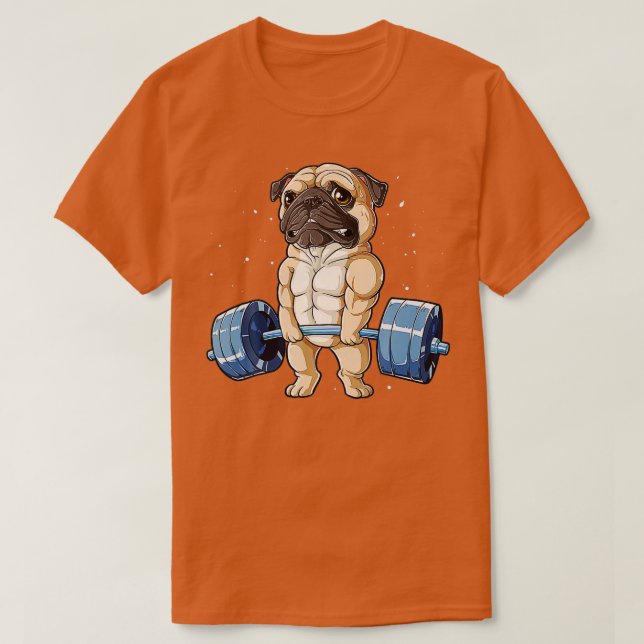 Pug Weightlift Funny Deadlift Manar Fitness Gym W T Shirt (Design framsida)