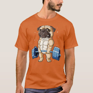 Pug Weightlift Funny Deadlift Manar Fitness Gym W T Shirt