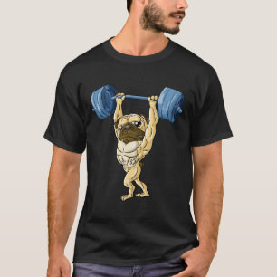 Pug WeightlyftCute Hund Gym Pet Funny Bodybuild T Shirt