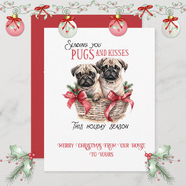 Pug Whimsical Christmas | Julkort
