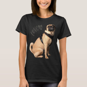 Pug Women Manar Pug Mamma Pappa Life Kärlek Hund P T Shirt