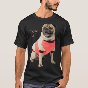 Pug Women Manar Pug Mamma Pappa Life Kärlek Hund P T Shirt