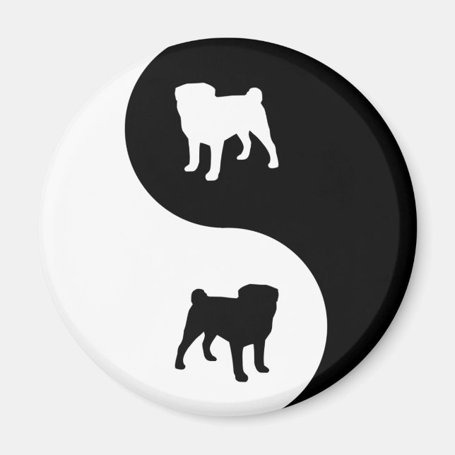 Pug Yin Yang Magnet (Framsidan)