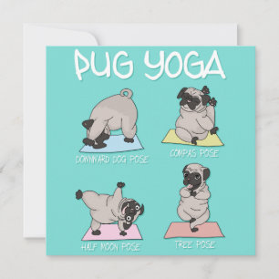 Pug Yoga Julkort