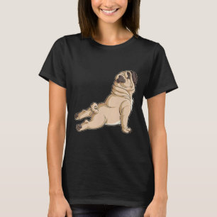Pug Yoga Manar Kvinnor Hundälskare Puppy Funny Pos T Shirt