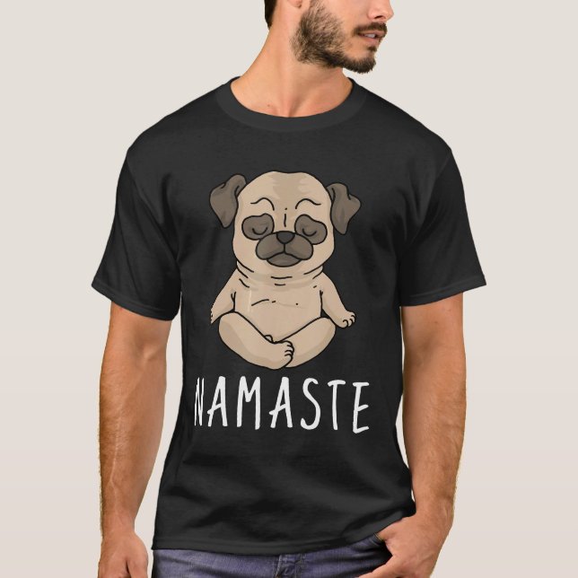 Pug Yoga T Shirt (Framsida)