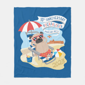 Pugapalooza Asbury Park 2023 Fleece Blanket