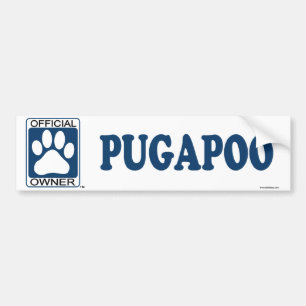 Pugapoo blått bildekal