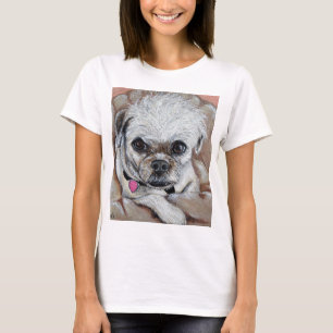 Pugapoo målning t shirt