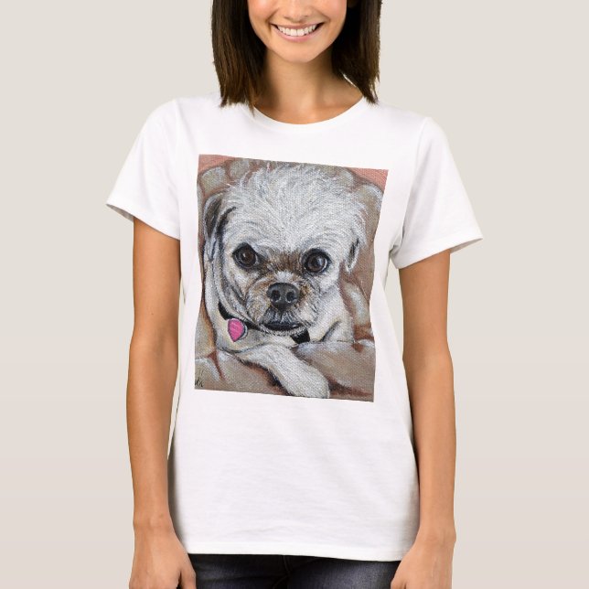 Pugapoo Painting T Shirt (Framsida)