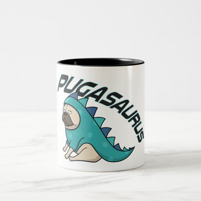 Pugasaurus Pug Hund 2 Toned Mugg (Center)