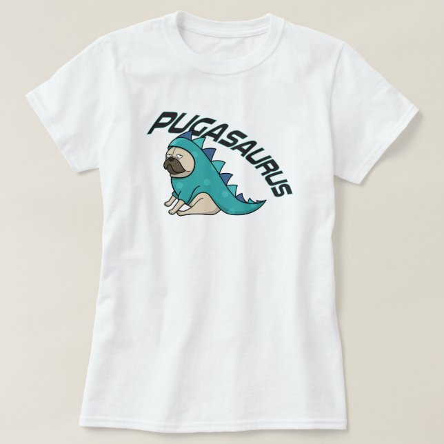 Pugasaurus Pug Hund T-Shirt (Design framsida)