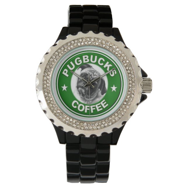 Pugbucks Coffee Watch Armbandsur (Framsida)