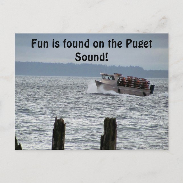 Puget Ljud Crab Boat Seattle Washington Vykort (Framsida)